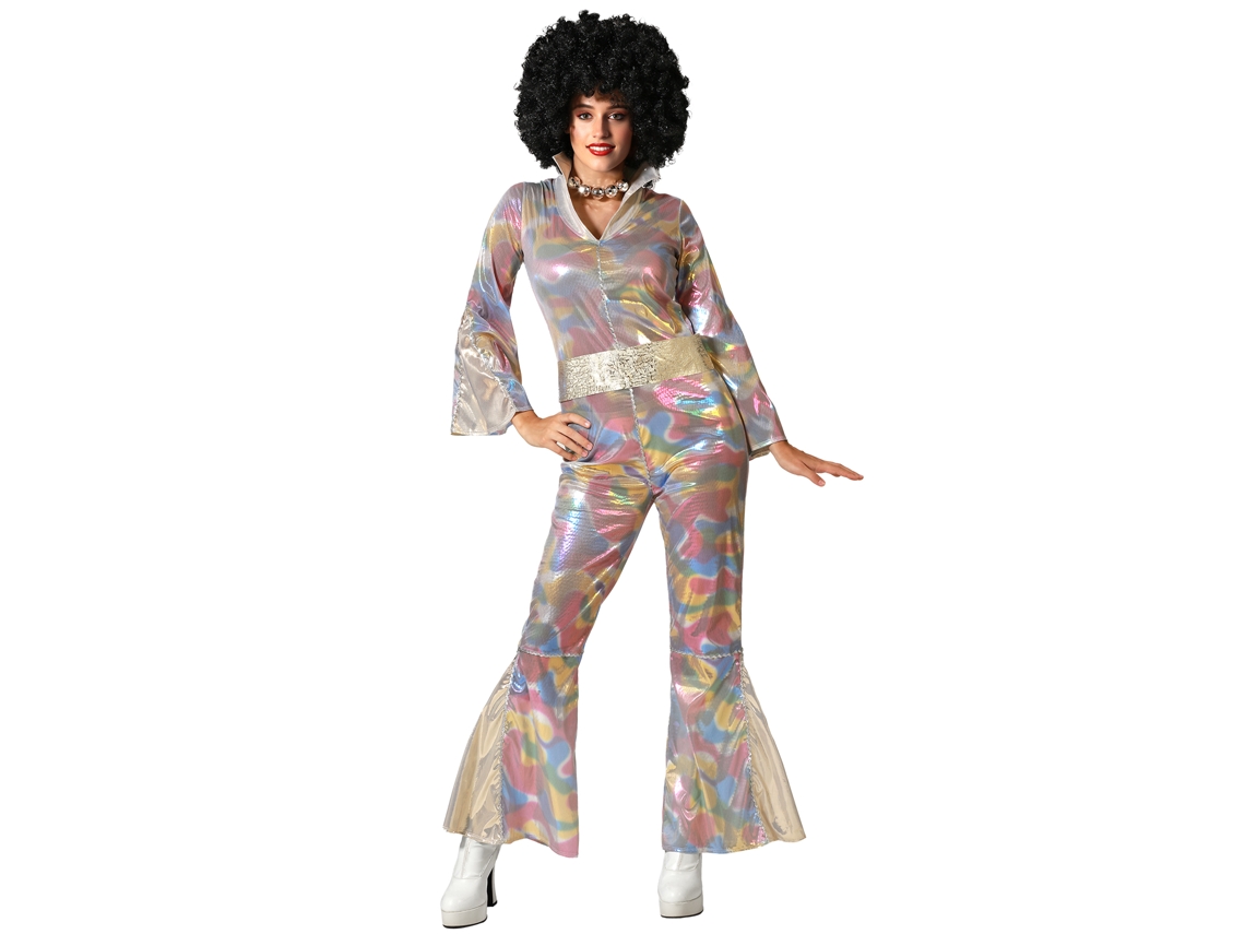 Fantasia discoteca feminina adulta multicolorida com cinto XL ATOSA