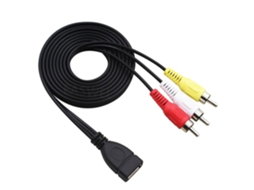 Cabo De Áudio E Vídeo Usb A Fêmea Para 3rca Macho Pc, Tv E Decodificador