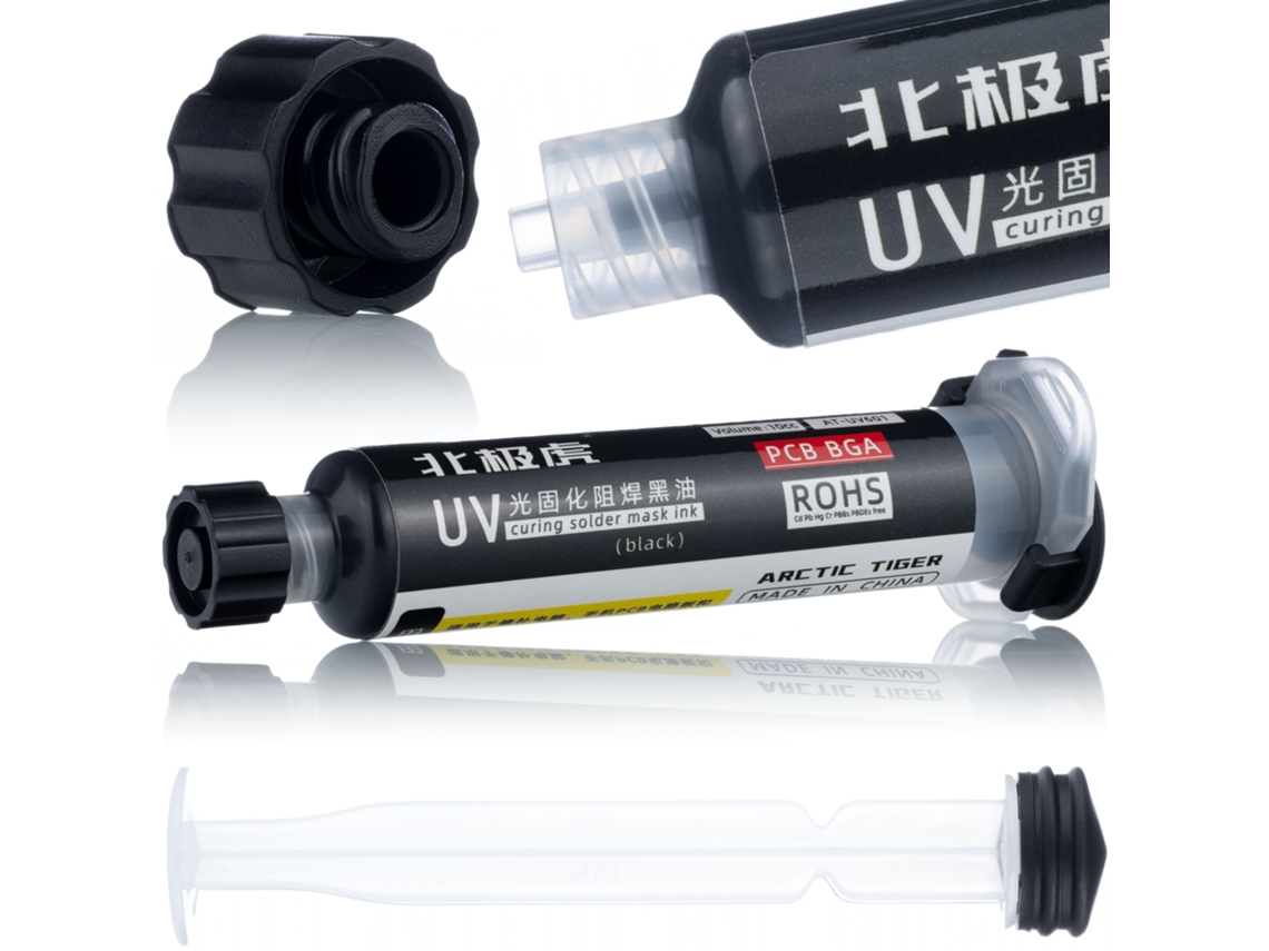 Máscara De Solda Preta 10ml Com Seringa, Proteção Contra Cura Uv| Isolante| Para Reparo De Pcb