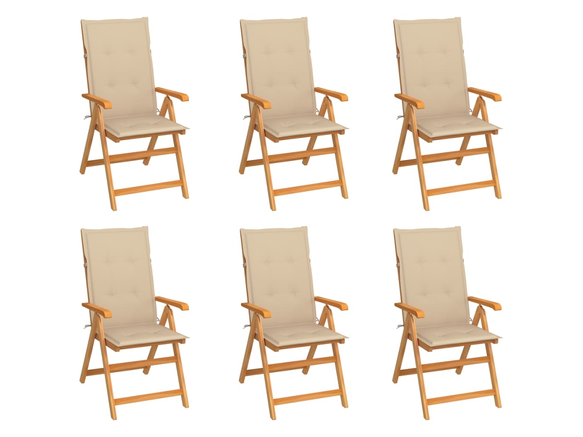 Folding Chair, Folding Chairs Vidaxl Bege Teca (n/a)
