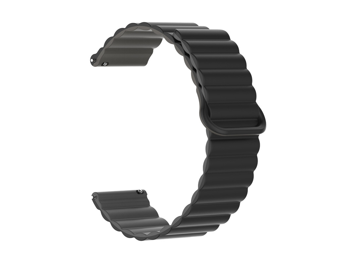 Compatível Com Os Smartwatches Huawei Gt6 E Gt5, Pulseira De Silicone Bicolor Com Fecho Magnético, Preta E Cinza, 20mm