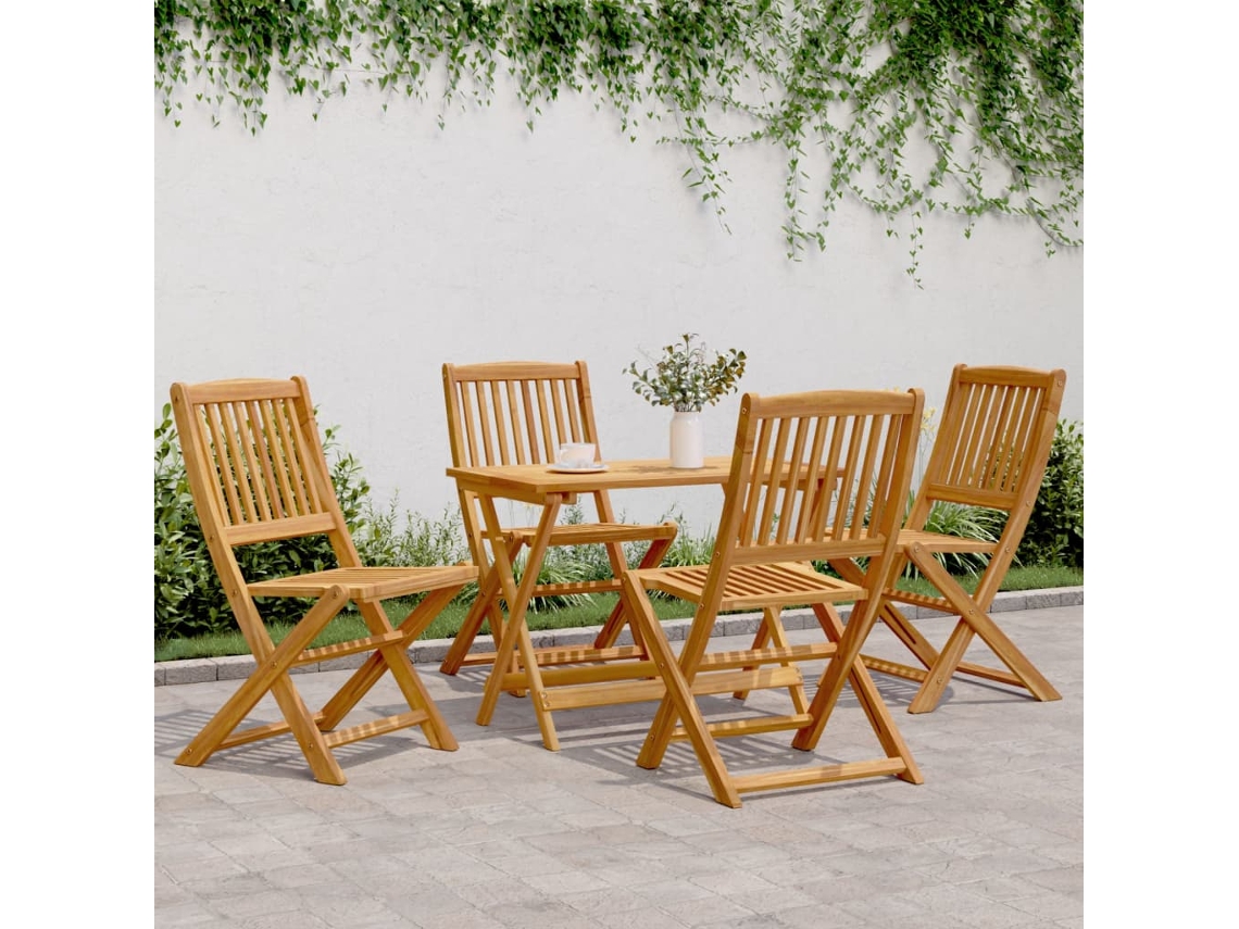 5 Pcs Conj. Jantar Dobrável Para Jardim Madeira Acácia Maciça Dkd Home Decor