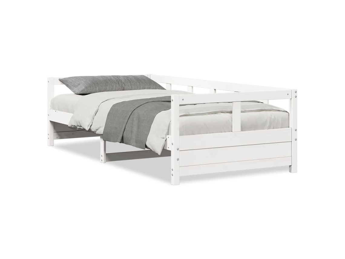 Sofá Cama Sem Colchão em Madeira de Pinho Maciça Branco 80x200 cm MAISON EXCLUSIVE