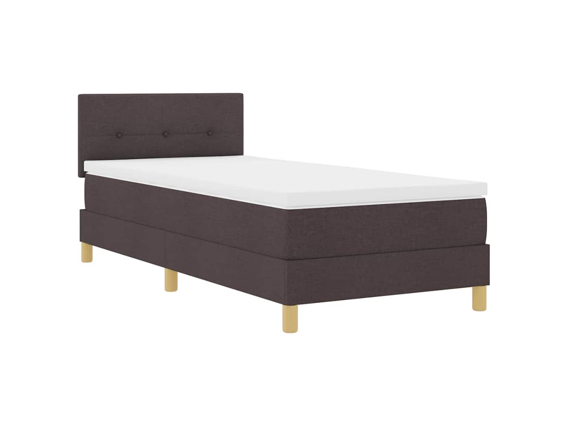 Cama Box Spring com Led Marrom Escuro e Tecido MAISON EXCLUSIVE (80x200 cm)
