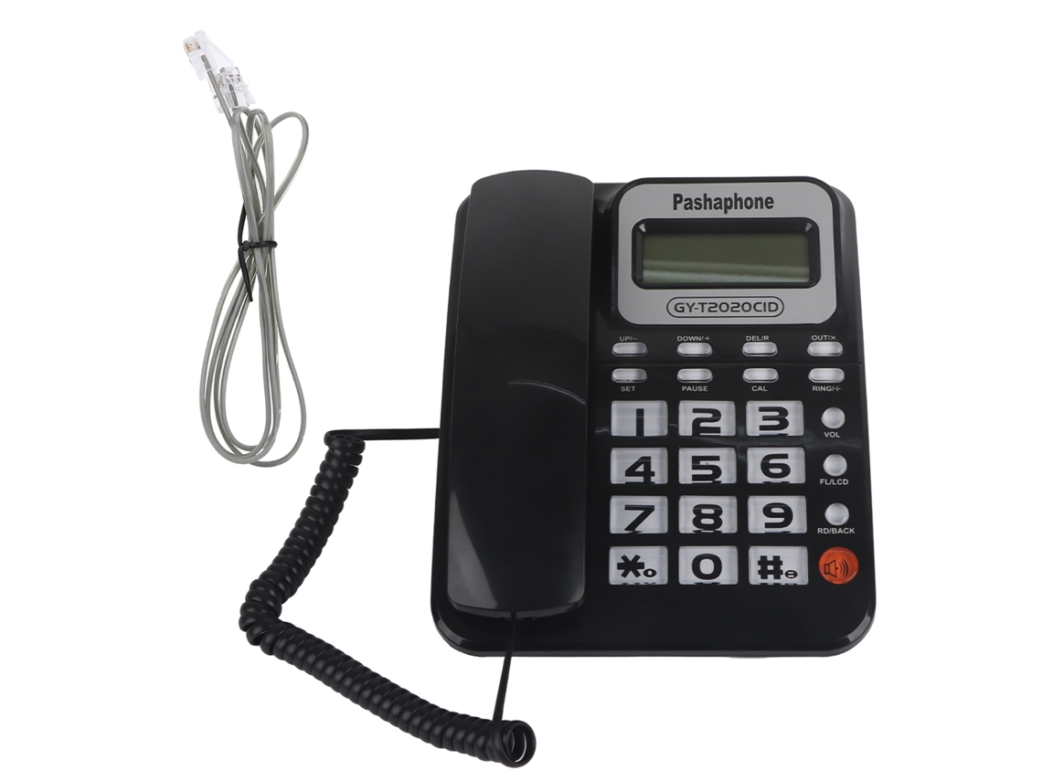 Aetheria telefone Fixo com Alarme, Calculadora e Identificador de Chamadas Gy t2020cid Preto