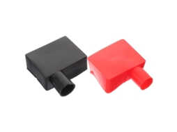 Capa Protetora De Silicone Macio Para Terminais De Bateria, Vermelha E Preta.