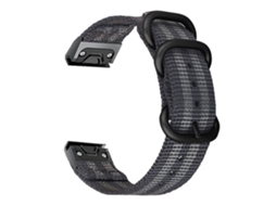 Bracelete de Aço Inoxidável 22Mm Três Voltas para Garmin Fenix 7/6 Pro/Forerunner 935/945 Preto/Cinza