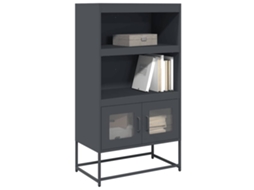 Vidaxl Aparador Alto 68x39x123 Cm Aço Antracite