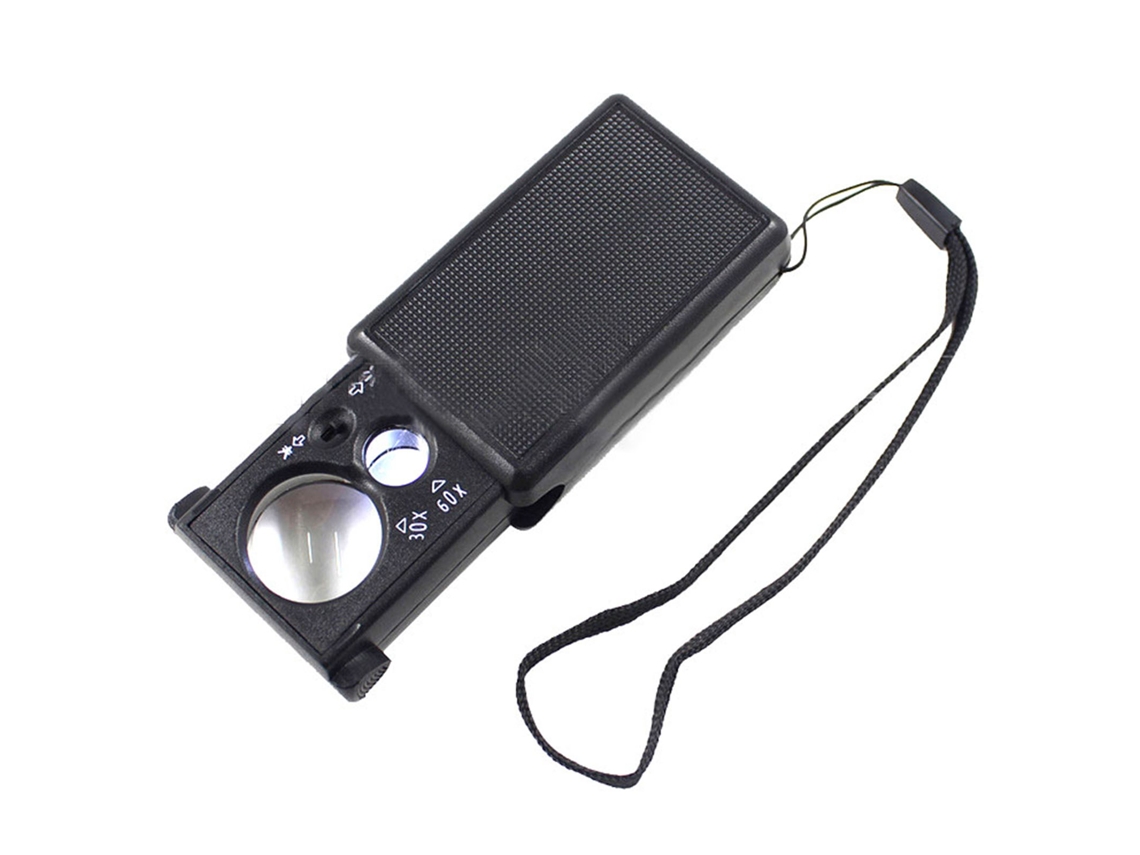 Lupa de joalheria 30x 60x com luz LED UV | S/MARCA