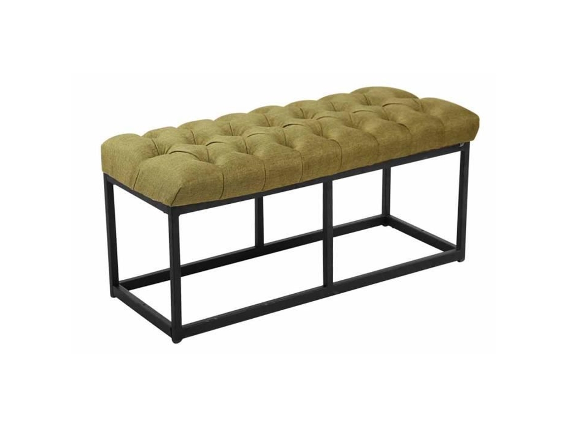 Banco de tecido verde Amun B Clp 100 cm elegância chique sólida