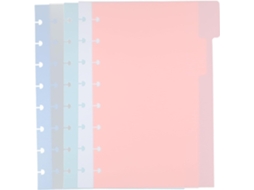 Abas De Plástico Beavorty Para Fichário, 5 Peças, 14x 21, 5cm, 5 Cores, Divisórias De Página Para Organização Escritório