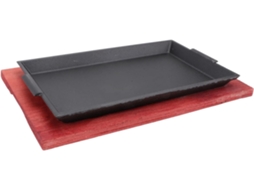 De Ferro Fundido Antiaderente Para Churrasco, Chapa Teppanyaki Com Suporte, Ideal Para Grelhar E Cozinhar Bifes (1 Gokoco