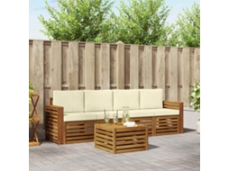 Vidaxl Conjunto De Sofás Para Exterior 5 Pcs Natural E Creme