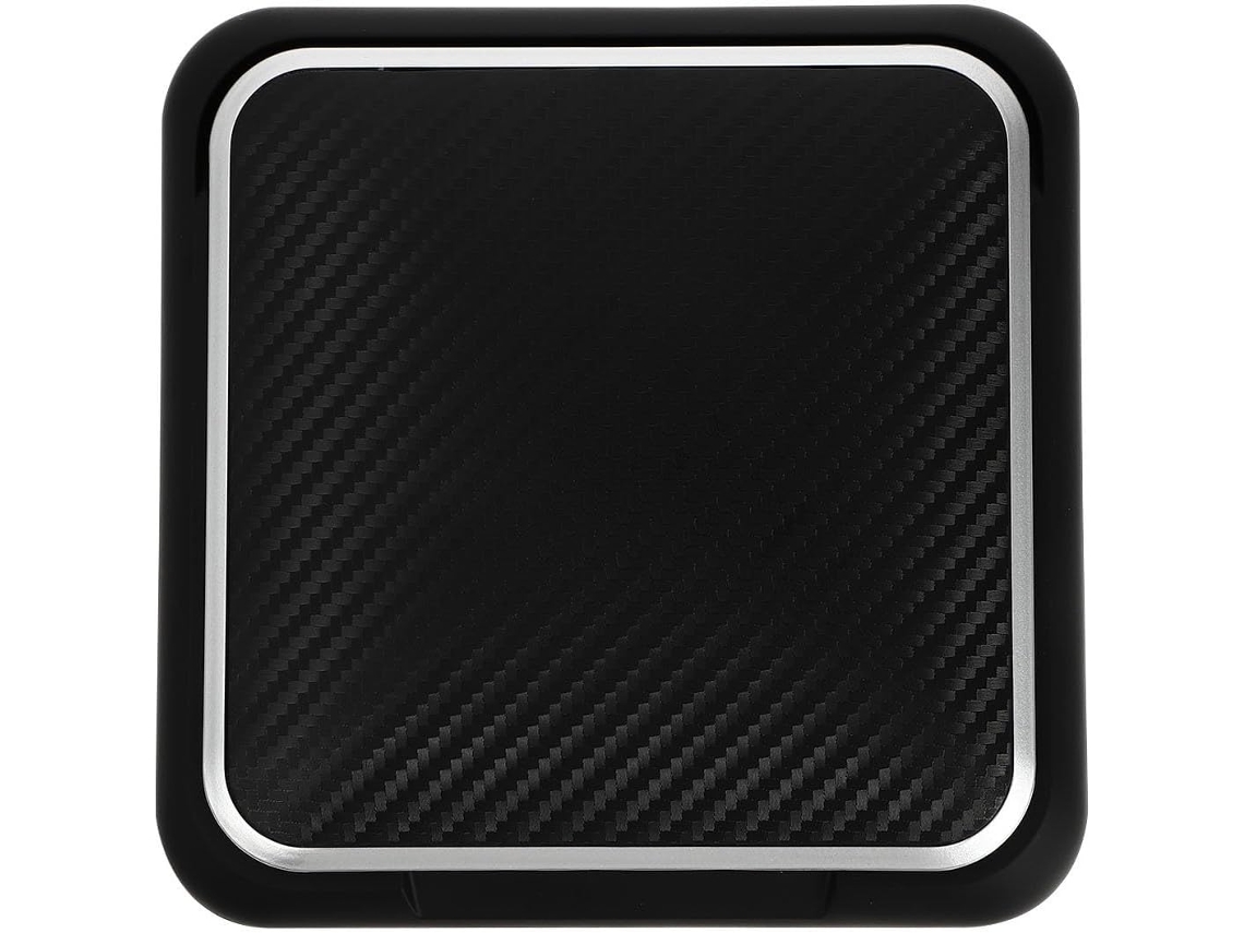 Suporte para celular feito de plástico ABS e silicone, fácil de limpar.