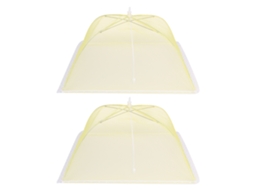 2pcs Capinha para Alimentos Malha Dobrável Lavável Amarela 43x43cm Cozinha