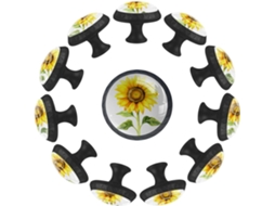 Puxadores Redondos Para Armários De Cozinha, Puxadores Para Armários E Gavetas, 12 Peças, Arte Floral Outonal, Puxadores