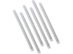 Conjunto de 6 réguas de plástico transparente para pintura, ensino e desenho, ideal para estudantes.