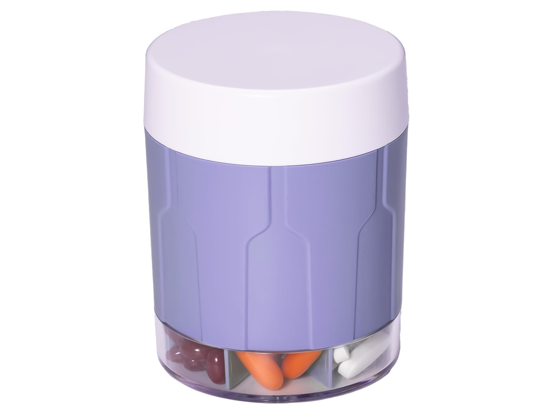 Organizador de Comprimidos CHRUI 7 Compartimentos Rotativo para Vitaminas Sem Bpa (roxo)