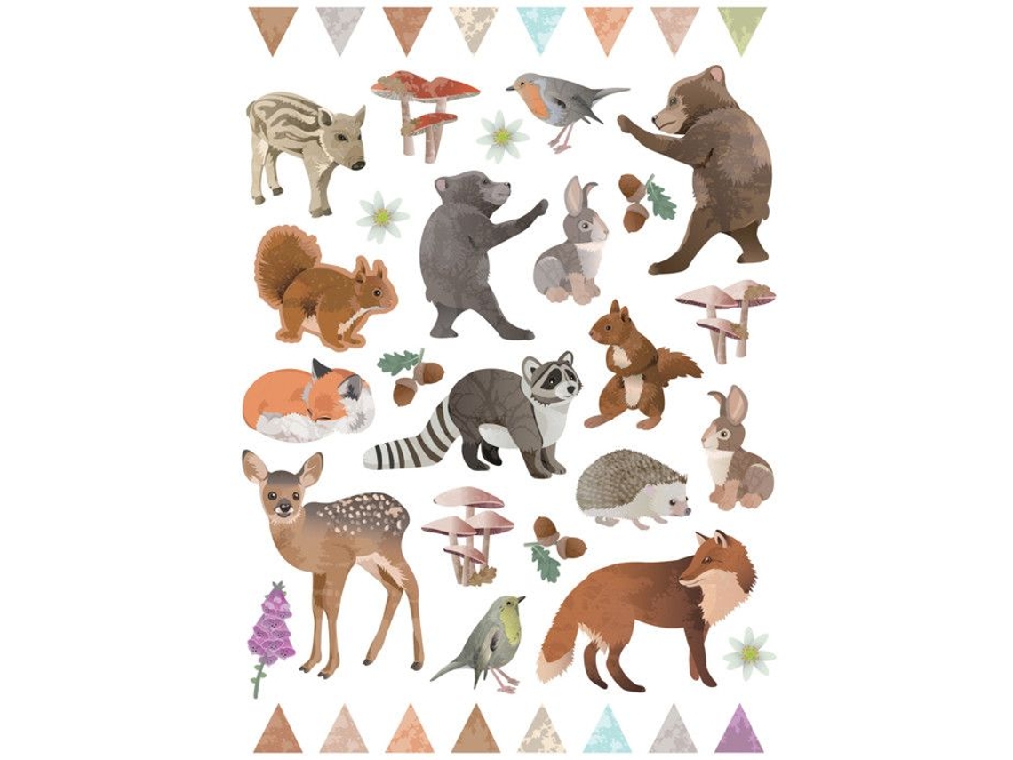 Floresta Animais Gommets De 1,5 A 7 Cm 80 Peças Megacrea Diy