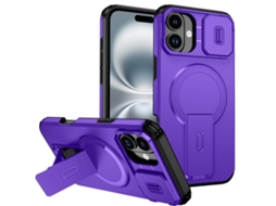 Capa Com Suporte Magsafe Para Iphone 16 Plus - Abertura Deslizante Com Proteção De Câmara