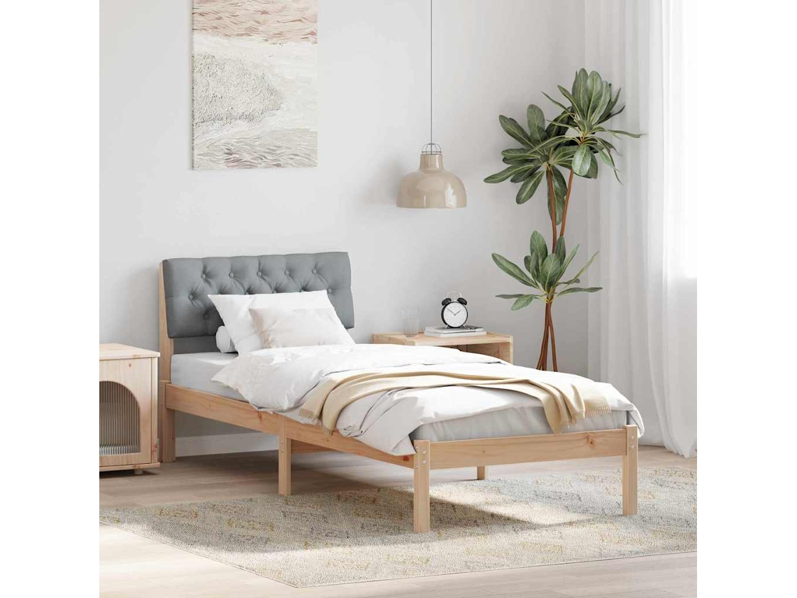 Vidaxl Estrutura da Cama Marrom e Cinza Claro 75 X 190 Cm