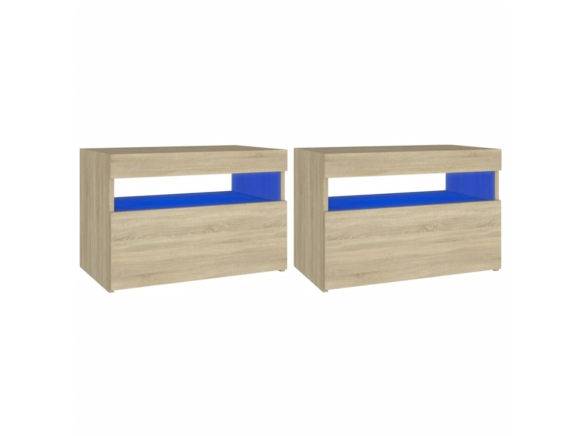 Bedside Cabinet, Bedside Cabinets Vidaxl Marrom Madeira Processada (n/a)