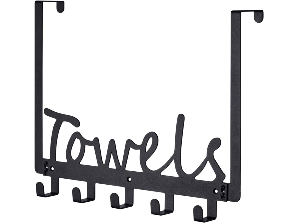 Ganchos para Porta, Suporte para Toalhas de Banheiro, Cabide de Porta com 5 Ganchos, Ganchos de Metal para Toalhas BRILVIBERA