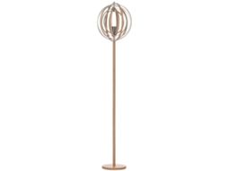 Lampada Da Terra Per Soggiorno Design, Paralume Con Anelli Regolabili Em Legno, Lampadine E27, Ф38 X 160 Cm