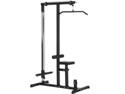 Máquina de Musculação Preta 107x120x190cm com Assento Ajustável e Carga 100kg para Casa