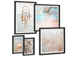 Conjunto De Pinturas Boho Sonhos Praia Natureza Espelharte (5 Peças)