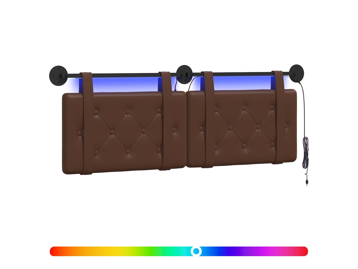 Conjunto 1 Cabeceira Vidaxl Castanho Couro Sintético (130 X 55 X 5 Cm)