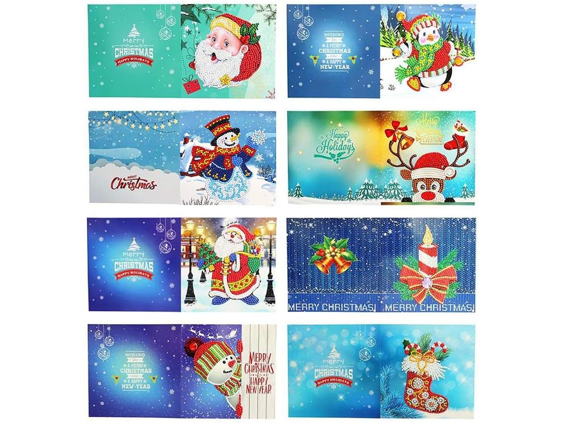 MEOIRUERY Cartões Artísticos Com Diamantes, Cartões De Natal Personalizáveis E Faça Você Mesmo, Reduz O Estresse E Melhora O Humor Com Artesanato Criativo Para