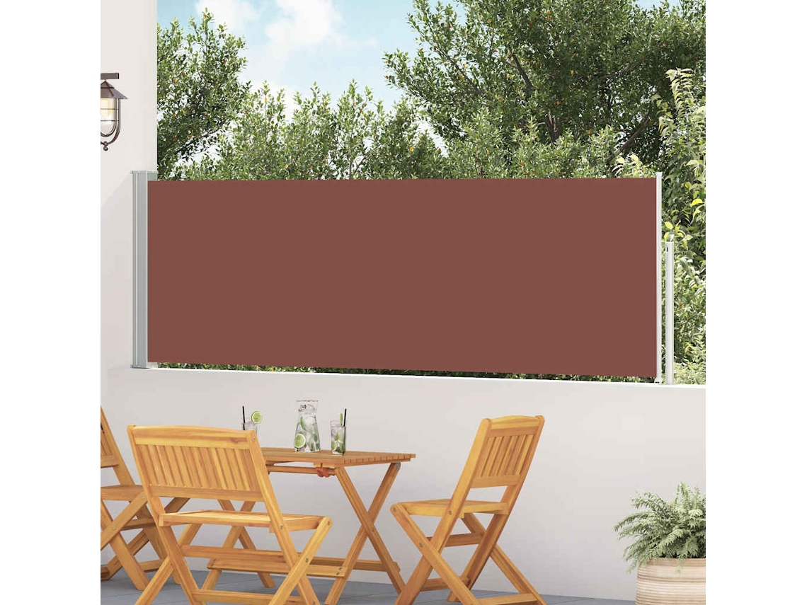 Vidaxl Toldo Lateral Retrátil Para Pátio 100x514 Cm Castanho