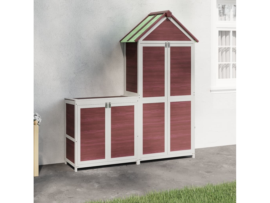 Vidaxl 2 Pcs Conj. Abrigos P/ Ferramentas Jardim Pinho Maciço Cor Moca
