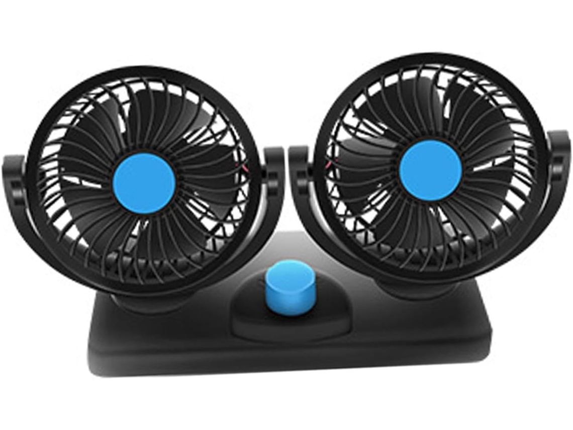 Ventilador Para Carro, Cabeça Dupla, Potente, Silencioso, Rotação De