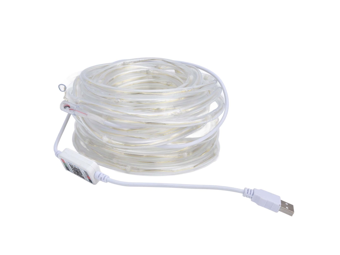 Luz de Cadeia Led Rgbw 100led Sincronizada com Música Controle App Bluetooth Ip45 10m