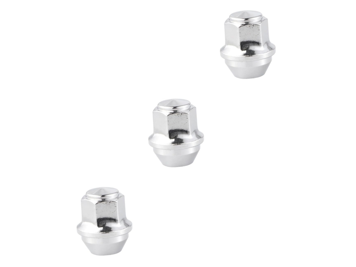 Conjunto De 3 Porcas Liga Leve 19mm E 31mm, Prateadas, Resistentes Ao Atrito, Compatíveis Com Os Parafusos Do Seu