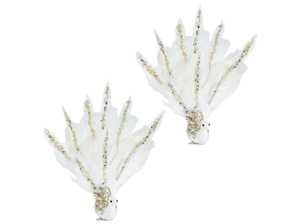 Laxiscreed Conjunto De 2 Ornamentos De Natal 3d Com Penas De Pavão Para Decoração Festiva