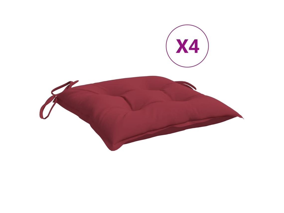 Chair Cushion, Chair Cushions Vidaxl Vermelho Poliéster (40 X 40 X 7 Cm)