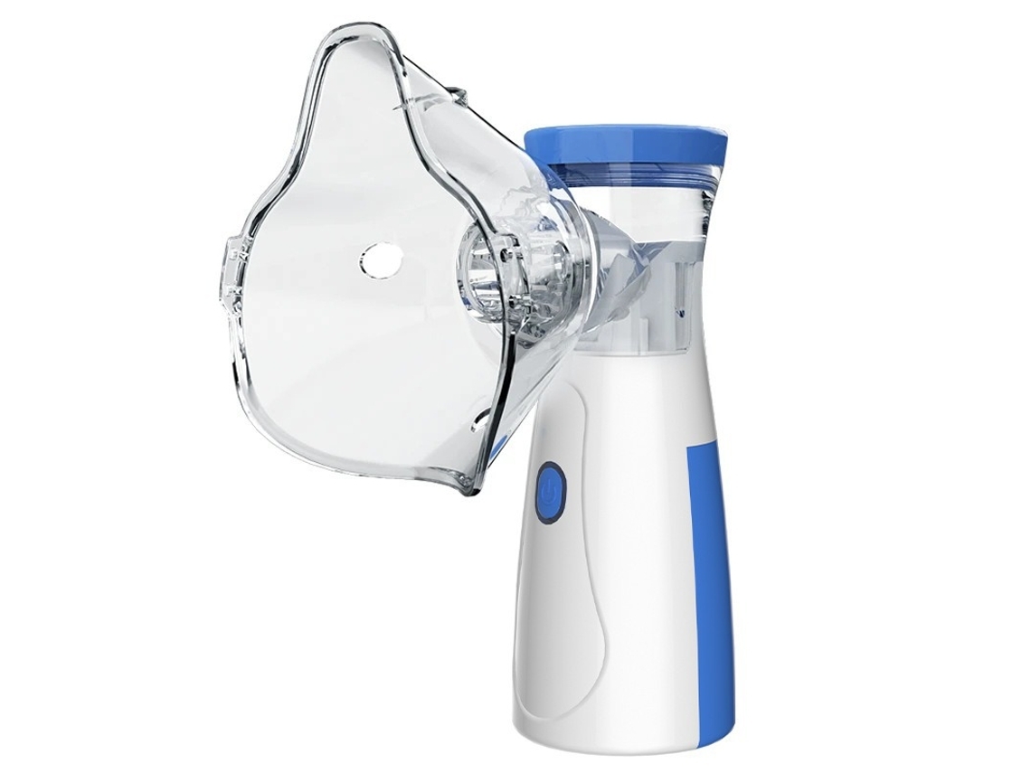 Nebulizador Ultrassónico Portátil, Adequado Para Crianças E Adultos, Nas Cores Azul E Branco.