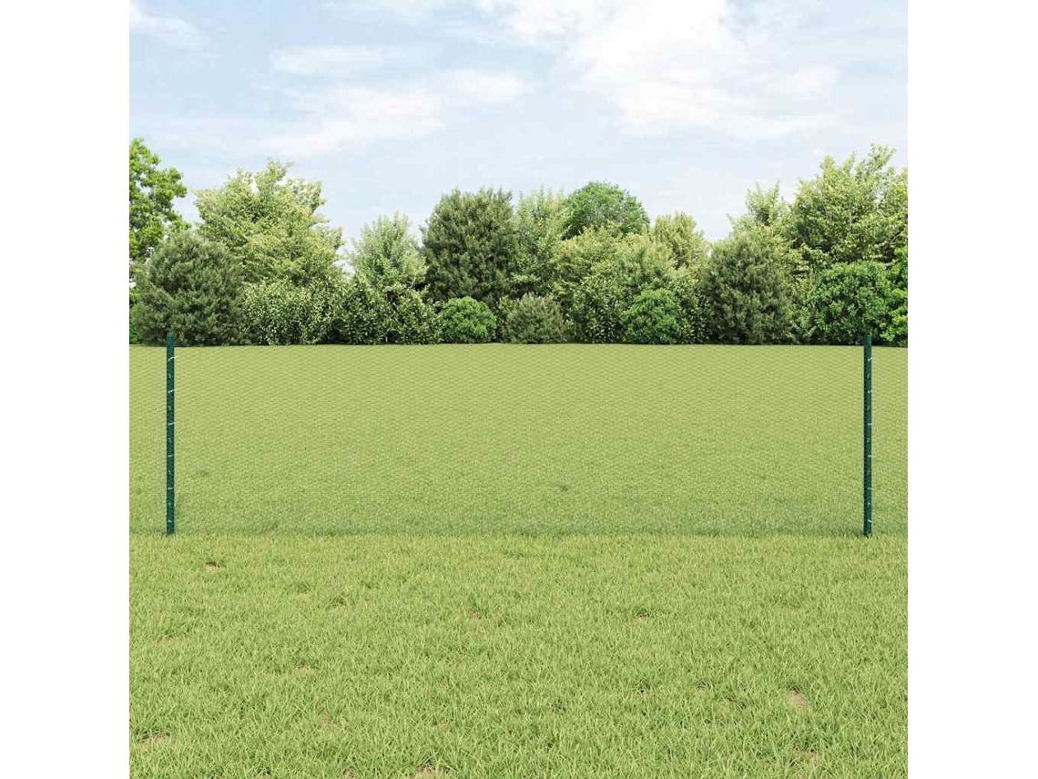 Vidaxl Cerca Hexagonal Com Poste 50 X 0,6 M Aço Revestido De Pvc Verde