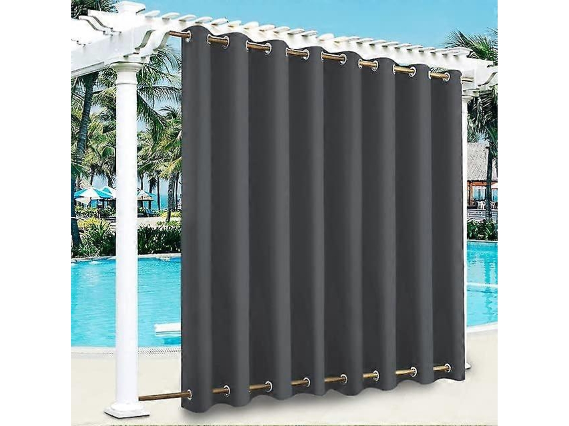 Rebe cortinas Exteriores para Jardim, Terraço, Pérgola, Antivento, Impermeáveis, Top e Bottom, 100*84in, Privacidade e Proteção Solar