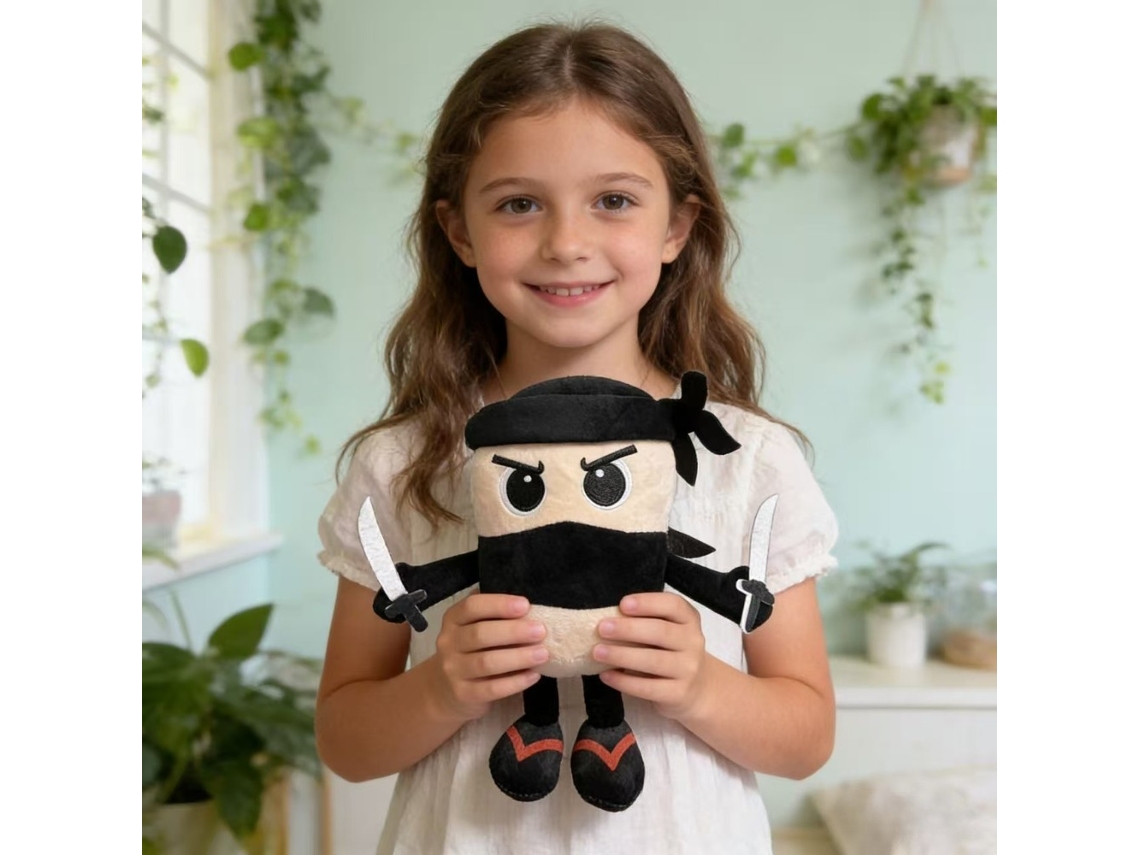 Novo Brinquedo de Pelúcia Ninja Super Fofo de 2026, Almofada AQUAFORGE