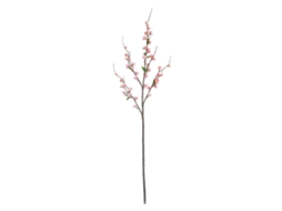 Ramo De Pêssego Decorativo Simulado Rosa Com 5 Pontas