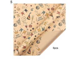 Papel De Presente Kraft Ecológico Resistente Com Padrões De Notas Musicais E Desenhos Animados Para Casa E Festivais 5