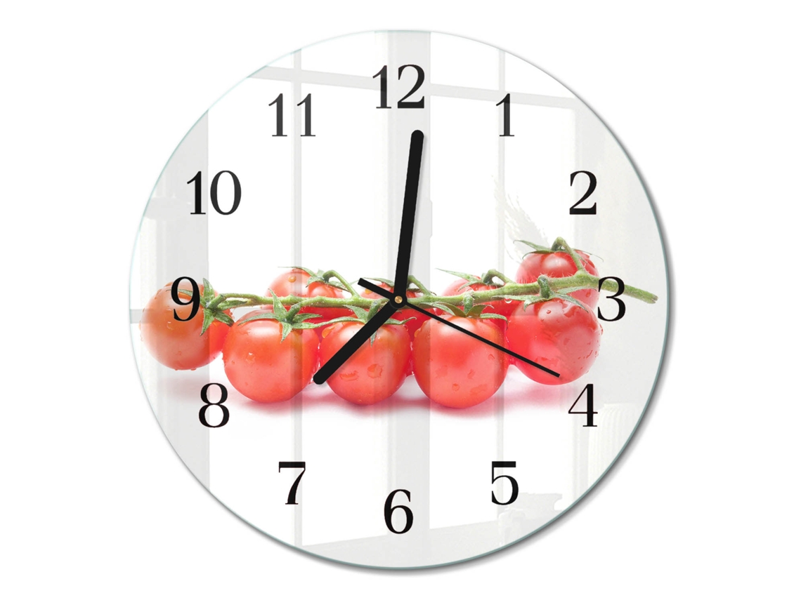 Relógio De Parede De Vidro Tomates Espelharte (30 Cm)