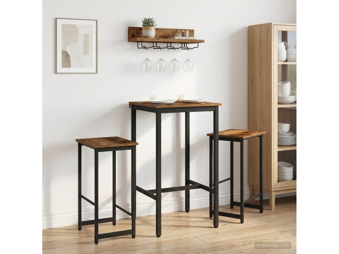 Vidaxl Banco De Bar 2 Unid. Madeira Antiga 40 X 32 X 64 Cm