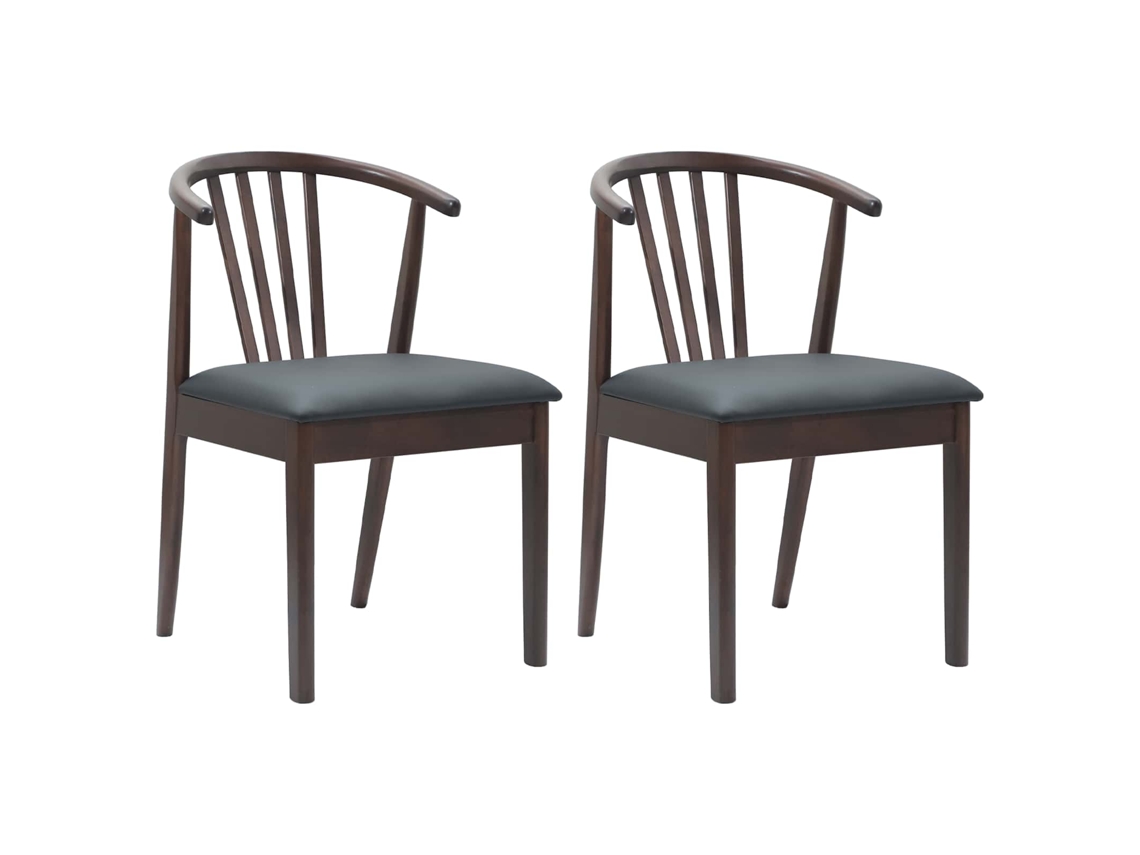 Vidaxl Cadeira De Jantar 2 Pcs Marrom Claro E Preto