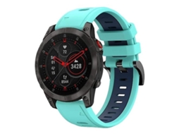 Pulseira De Relógio Lurelia Para Garmin Epix Gen 2 22 Mm Em Silicone Verde Menta Azul