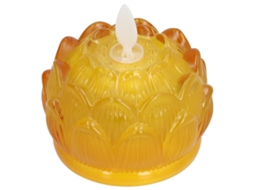 Baok-lâmpada Flor Led Imitation Vidro Luz Amarela Vela Elétrica Flor De Lótus Decoração Residencial Escritório
